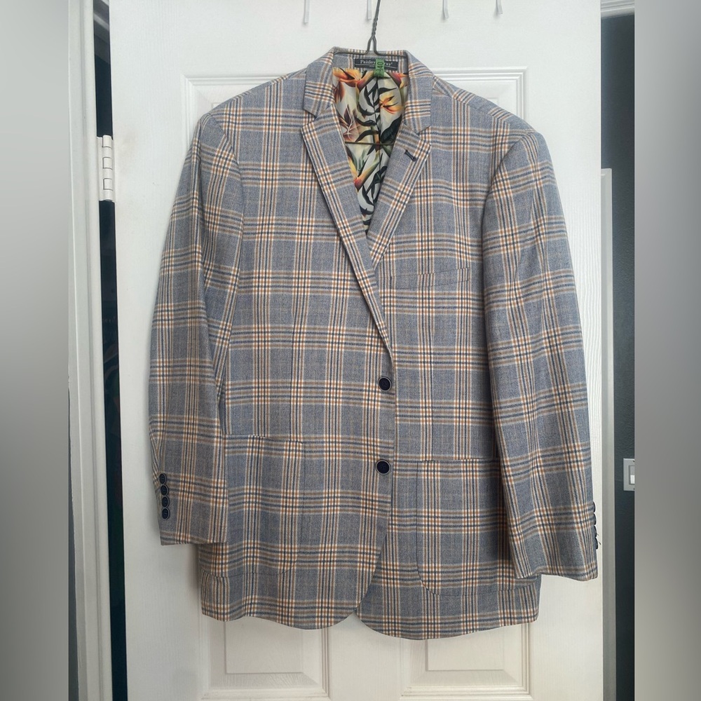 Paisley And Gray Plaid Suit Jacket
